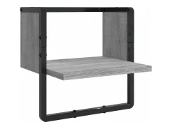 vidaxl Prateleira*Conj. prateleiras c/ barras 4pcs derivados madeira cinza sonoma Cinzento