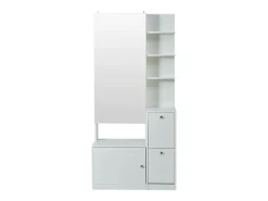 Online Conjunto cabideiro de entrada 85x40x180 cm - con espelho e 2 organizadores de sapatos - 2 portas - prateleiras abertas - Móvel De Entrada