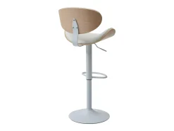 Vente-unique Banco*Conjunto de 2 bancos altos pele sintética, altura regulável, natural e branco - MONTENEGRO Natural claro / Branco