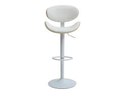 Vente-unique Banco*Conjunto de 2 bancos altos pele sintética, altura regulável, natural e branco - MONTENEGRO Natural claro / Branco