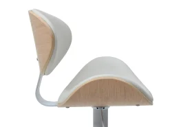 Vente-unique Banco*Conjunto de 2 bancos altos pele sintética, altura regulável, natural e branco - MONTENEGRO Natural claro / Branco