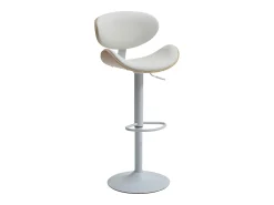 Vente-unique Banco*Conjunto de 2 bancos altos pele sintética, altura regulável, natural e branco - MONTENEGRO Natural claro / Branco