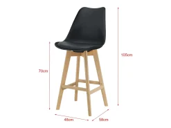 Conjunto de 4 bancos altos de plástico de faia sintética 105 x 48 x 58 cm 03_0008720^Helloshop26 New