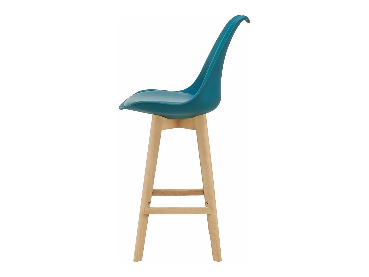 Conjunto de 4 bancos altos de plástico sintético em faia 105x48x58 cm turquesa 03_0008823^Helloshop26 Discount
