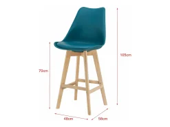 Conjunto de 4 bancos altos de plástico sintético em faia 105x48x58 cm turquesa 03_0008823^Helloshop26 Discount