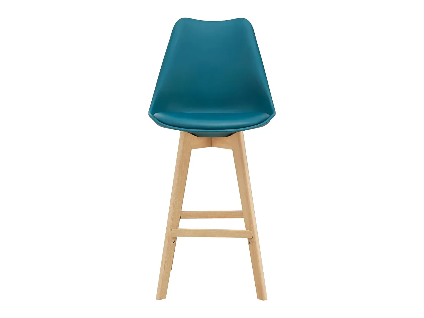 Conjunto de 4 bancos altos de plástico sintético em faia 105x48x58 cm turquesa 03_0008823^Helloshop26 Discount