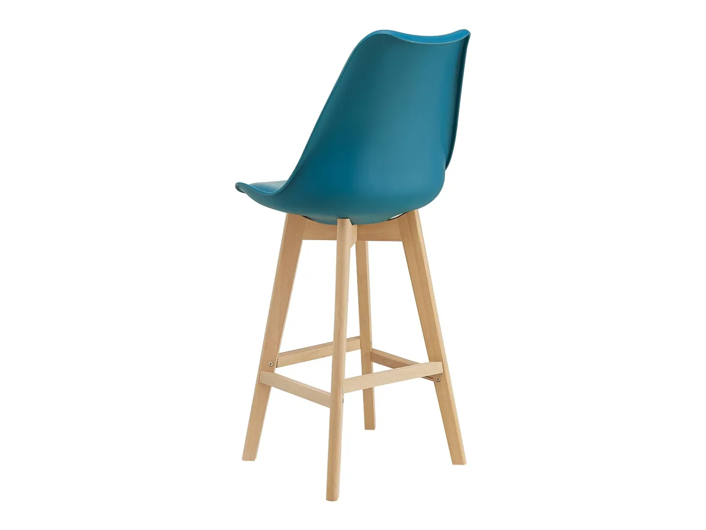 Conjunto de 4 bancos altos de plástico sintético em faia 105x48x58 cm turquesa 03_0008823^Helloshop26 Discount