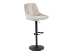 Vente-unique Banco*Conjunto de 2 bancos altos tecido texturizado e metal, altura regulável, - LARANZA Creme