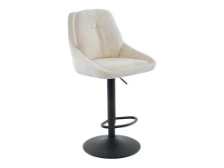 Vente-unique Banco*Conjunto de 2 bancos altos tecido texturizado e metal, altura regulável, - LARANZA Creme