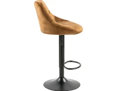 Conjunto de 2 bancos de bar, altura ajustável - tecido e metal - amarelo escuro - TRACER*Casa Vital Online