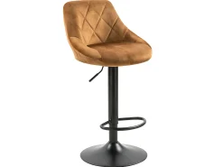 Conjunto de 2 bancos de bar, altura ajustável - tecido e metal - amarelo escuro - TRACER*Casa Vital Online