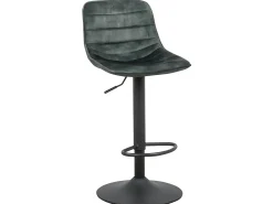 Conjunto de 2 bancos de bar, com altura regulável - tecido e metal - escuro - TITUS^Casa Vital
