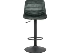 Conjunto de 2 bancos de bar, com altura regulável - tecido e metal - escuro - TITUS^Casa Vital