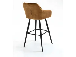 Conjunto de 2 bancos de bar - tecido e metal - amarelo escuro - BOND*Casa Vital Online