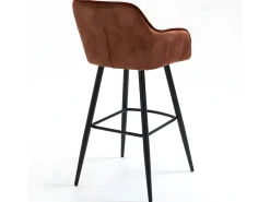 Casa Vital Banco*Conjunto de 2 bancos de bar - tecido e metal - - BOND Castanho