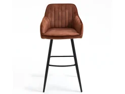 Casa Vital Banco*Conjunto de 2 bancos de bar - tecido e metal - - BOND Castanho