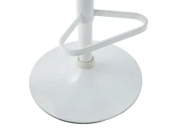 Vente-unique Banco*Conjunto de 2 bancos de bar em tecido e metal branco - Altura ajustável - - DORALIZ Creme