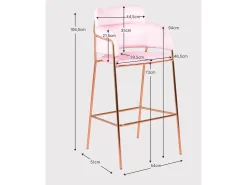 Clearance Conjunto de 2 bancos de design estofados em veludo - Cruiser - Banco