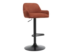 Vente-unique Banco*Conjunto de 2 bancos em veludo canelado e metal preto - Altura regulável - Terracotta - LILIYA Terracota