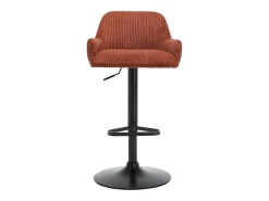 Vente-unique Banco*Conjunto de 2 bancos em veludo canelado e metal preto - Altura regulável - Terracotta - LILIYA Terracota