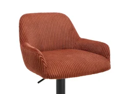 Vente-unique Banco*Conjunto de 2 bancos em veludo canelado e metal preto - Altura regulável - Terracotta - LILIYA Terracota