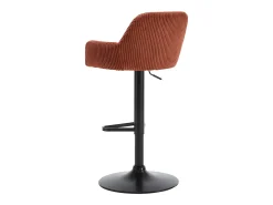 Vente-unique Banco*Conjunto de 2 bancos em veludo canelado e metal preto - Altura regulável - Terracotta - LILIYA Terracota