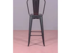 Conjunto de 4 bancos metálicos com encosto alto - Bistro -^Nest Dream Best