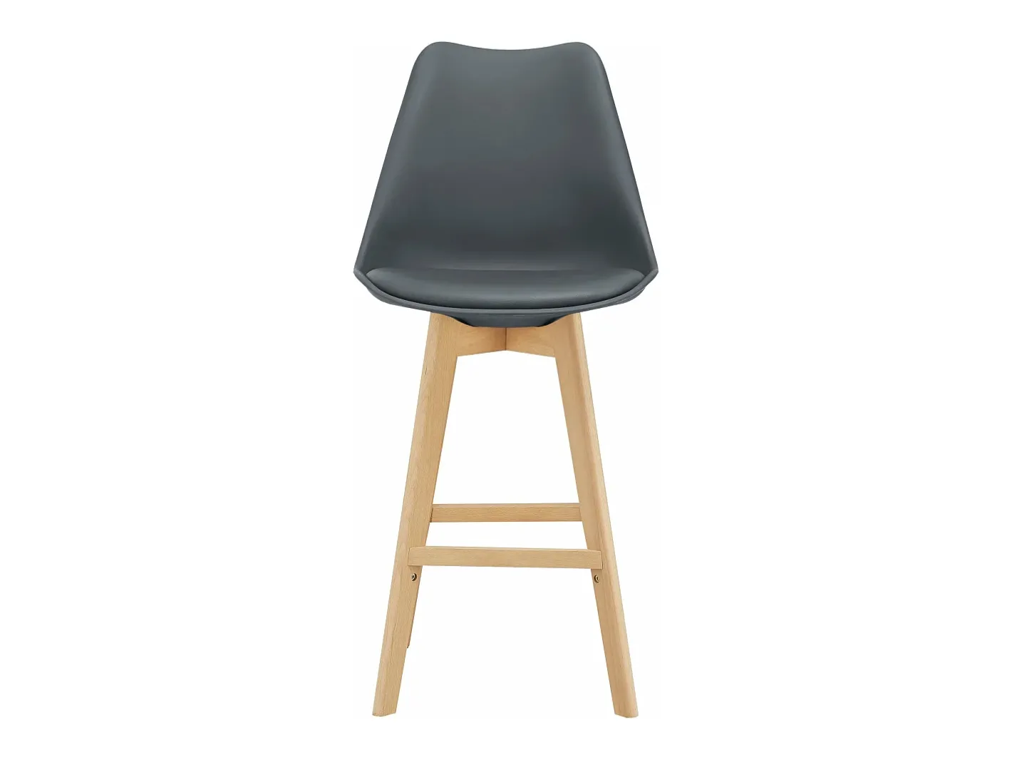Conjunto de 6 banquetas de bar em plástico sintético acabamento em faia 105 x 48 x 58 cm cinza 03_0008726*Helloshop26 Hot