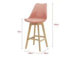 Conjunto de 6 banquetas de bar em plástico sintético acabamento em faia 105x48x58 cm rosa 03_0008729^Helloshop26 Clearance
