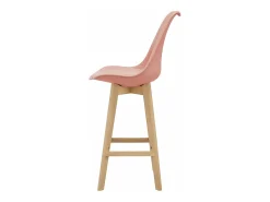 Conjunto de 6 banquetas de bar em plástico sintético acabamento em faia 105x48x58 cm rosa 03_0008729^Helloshop26 Clearance