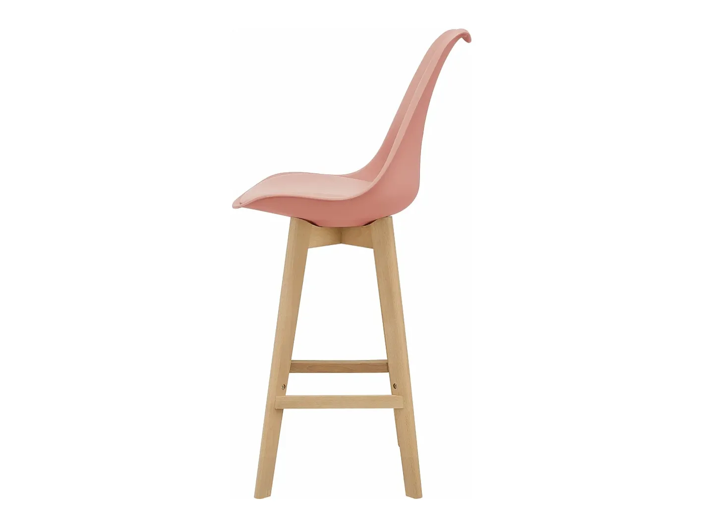 Conjunto de 6 banquetas de bar em plástico sintético acabamento em faia 105x48x58 cm rosa 03_0008729^Helloshop26 Clearance