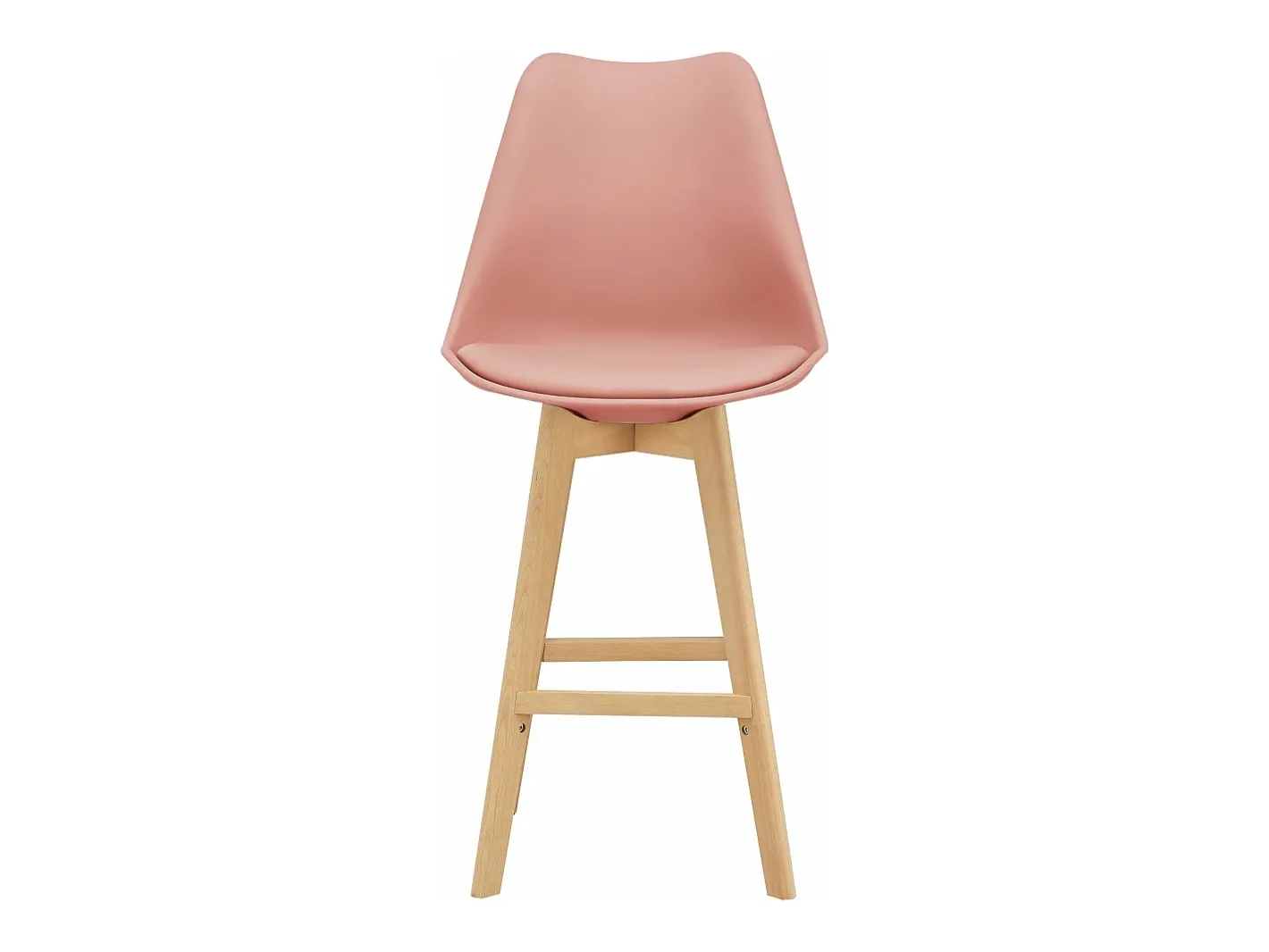 Conjunto de 4 banquetas de bar em plástico sintético acabamento em faia 105x48x58 cm rosa 03_0008721^Helloshop26 Clearance