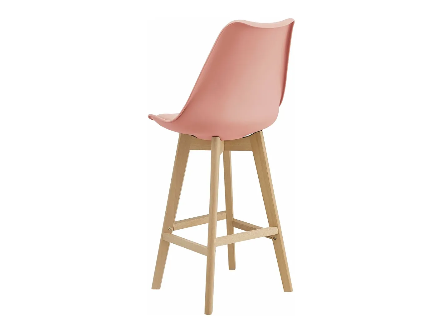 Conjunto de 4 banquetas de bar em plástico sintético acabamento em faia 105x48x58 cm rosa 03_0008721^Helloshop26 Clearance