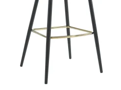 Vente-unique Banco*Conjunto de 2 banquetas de bar em veludo cotelê e metal - - FINCHY por Pascal Morabito Creme