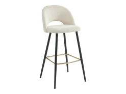 Vente-unique Banco*Conjunto de 2 banquetas de bar em veludo cotelê e metal - - FINCHY por Pascal Morabito Creme