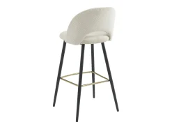 Vente-unique Banco*Conjunto de 2 banquetas de bar em veludo cotelê e metal - - FINCHY por Pascal Morabito Creme