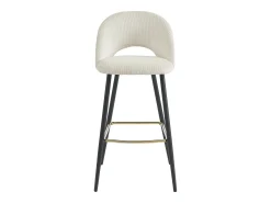 Vente-unique Banco*Conjunto de 2 banquetas de bar em veludo cotelê e metal - - FINCHY por Pascal Morabito Creme