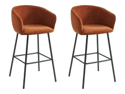 Best Conjunto de 2 banquetas em tecido e metal preto - - LAZONI por Pascal Morabito Banco