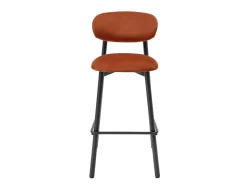 Vente-unique Banco*Conjunto de 2 banquetas em veludo e metal preto - Terracotta - LAKABI Terracota