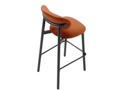 Vente-unique Banco*Conjunto de 2 banquetas em veludo e metal preto - Terracotta - LAKABI Terracota