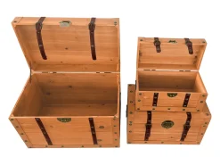 Conjunto de 3 baús em madeira de abeto e MDF - 3 tamanhos - Natural - ESPARTA^OZAIA Best