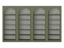 Vente-unique Biblioteca*Conjunto de 4 bibliotecas com 6 nichos - Cáqui - CYMORA Caqui