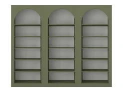 Vente-unique Biblioteca*Conjunto de 3 bibliotecas com 6 nichos - - CYMORA Caqui