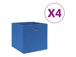 vidaxl Acessórios De Arrumação*Conjunto de 4 Caixas de Arrumação em Tecido-Não-Tecido - 28x28x28 cm Azul