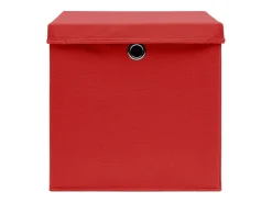 vidaxl Acessórios De Arrumação*Conjunto de 10 Caixas de Arrumação com Tampas em Tecido 32x32x32cm Vermelho