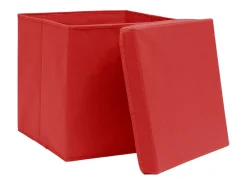 vidaxl Acessórios De Arrumação*Conjunto de 10 Caixas de Arrumação com Tampas em Tecido 32x32x32cm Vermelho
