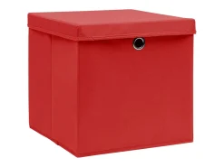 vidaxl Acessórios De Arrumação*Conjunto de 10 Caixas de Arrumação com Tampas em Tecido 32x32x32cm Vermelho