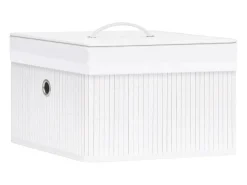 vidaxl Acessórios De Arrumação*Conjunto de 4 Caixas de Arrumação em Bambu para Organização Branco