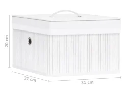 vidaxl Acessórios De Arrumação*Conjunto de 4 Caixas de Arrumação em Bambu para Organização Branco