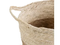 VS Venta-stock Acessórios De Arrumação|Cesto*Conjunto de 3 cestas Brais de fibra natural com alças, /natural. Branco